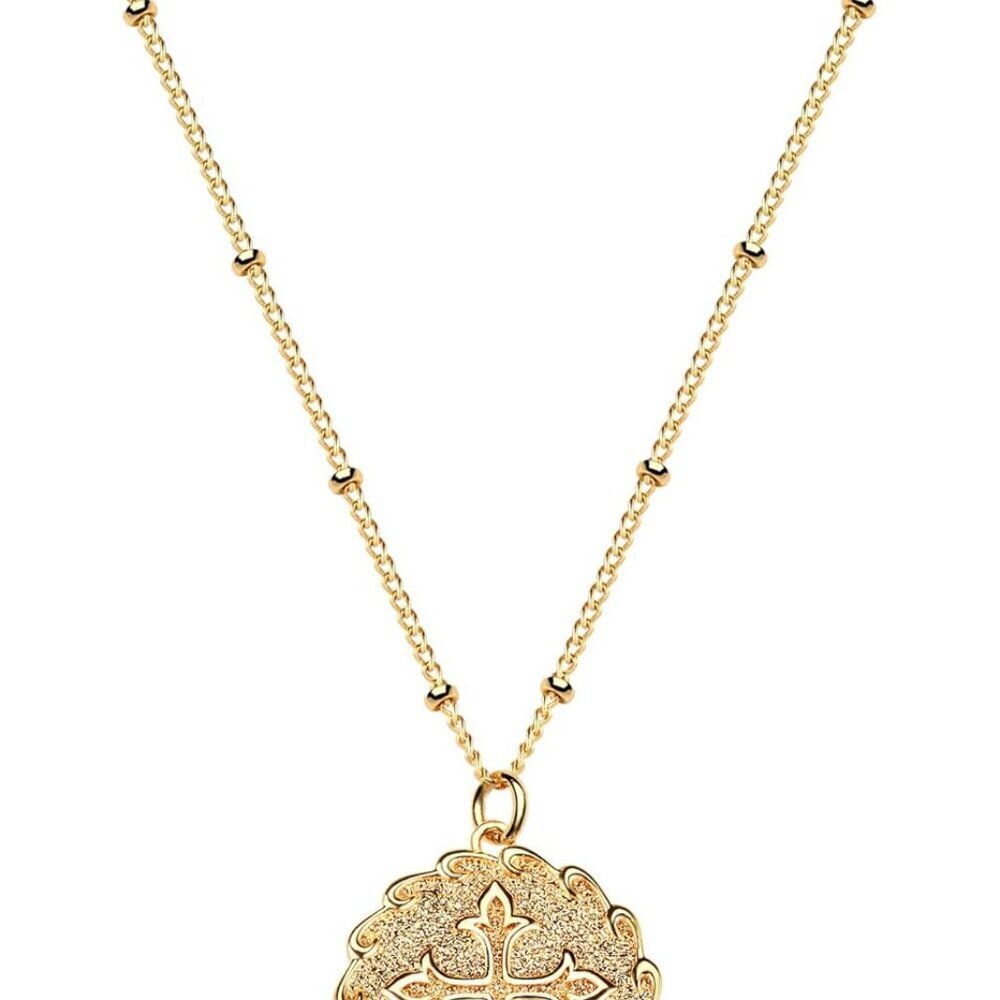 Gold Cross Necklace 14K Gold Plated Dainty Gold Cross Pendant Necklace for Women